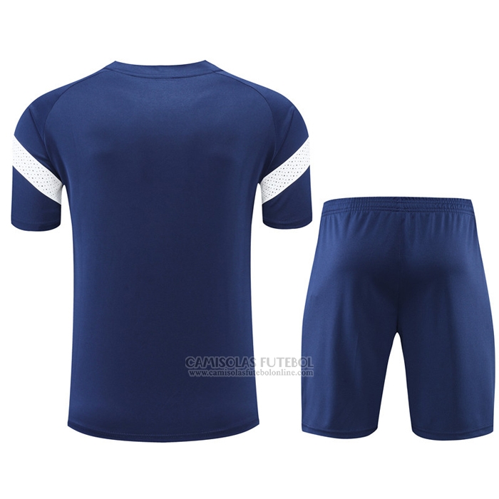 Fato de Treino Olympique Marsella Manga Curta 2022-2023 Azul - Calcas Curta
